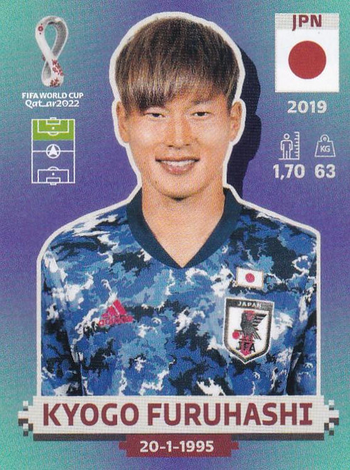 #JPN16 Kyogo Furuhashi (Japan) Panini Qatar 2022 World Cup Sticker Collection