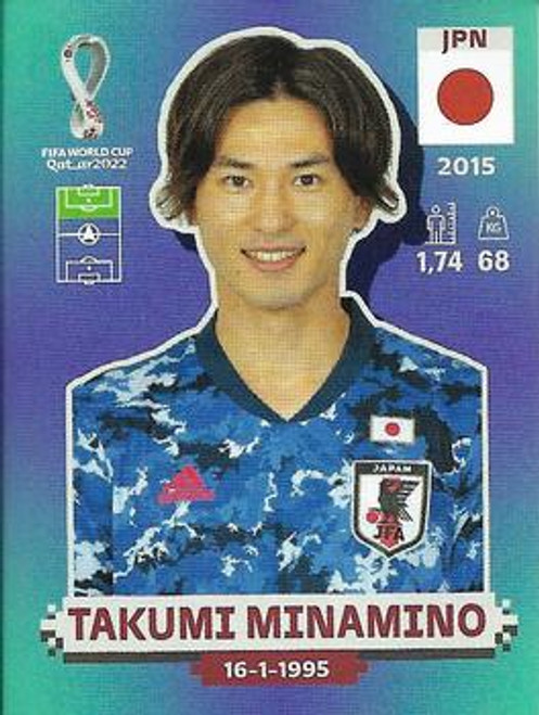 #JPN18 Takumi Minamino (Japan) Panini Qatar 2022 World Cup Sticker Collection