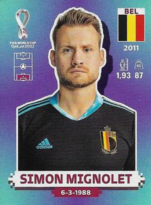 #BEL4 Simon Mignolet (Belgium) Panini Qatar 2022 World Cup Sticker Collection #BEL4 Simon Mignolet (Belgium) Panini Qatar 2022 World Cup Sticker Collection