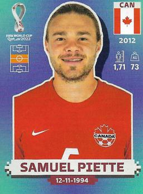 #CAN17 Samuel Piette (Canada) Panini Qatar 2022 World Cup Sticker Collection