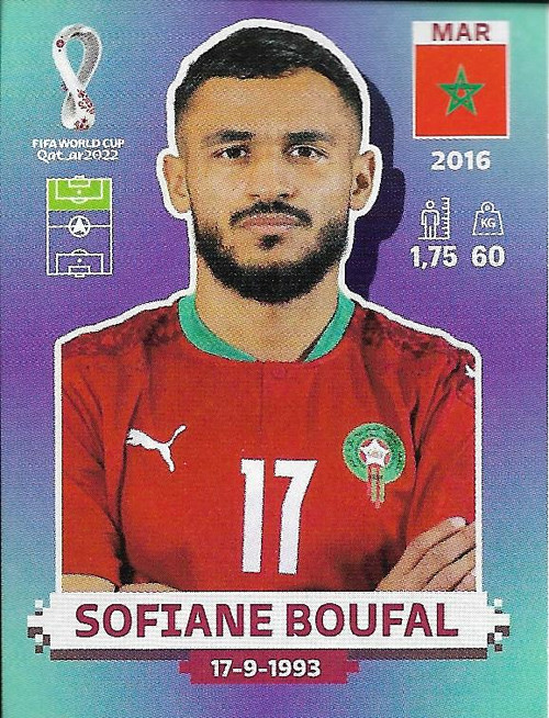 #MAR15 Sofiane Boufal (Morocco) Panini Qatar 2022 World Cup Sticker Collection #MAR15 Sofiane Boufal (Morocco) Panini Qatar 2022 World Cup Sticker Collection