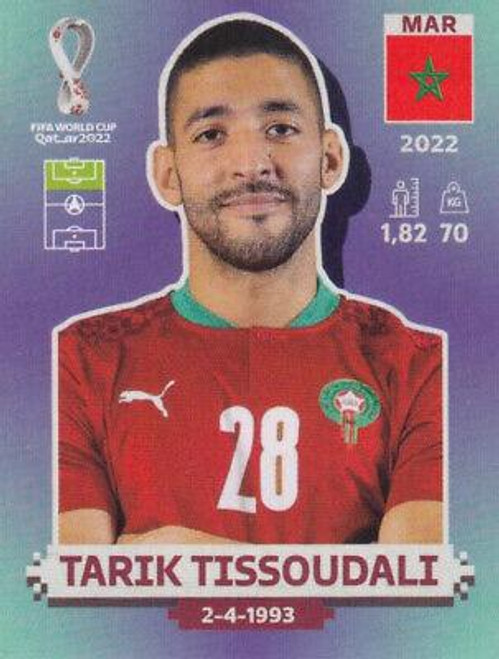 #MAR20 Tarik Tissoudali (Morocco) Panini Qatar 2022 World Cup Sticker Collection #MAR20 Tarik Tissoudali (Morocco) Panini Qatar 2022 World Cup Sticker Collection