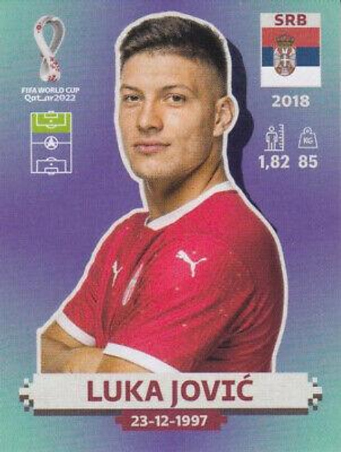 #SRB17 Luka Jovic (Serbia) Panini Qatar 2022 World Cup Sticker Collection #SRB17 Luka Jovic (Serbia) Panini Qatar 2022 World Cup Sticker Collection