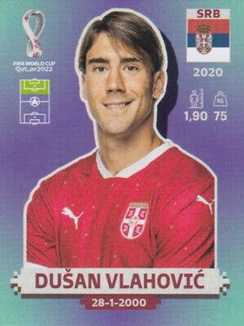 #SRB20 Dusan Vlahovic (Serbia) Panini Qatar 2022 World Cup Sticker Collection