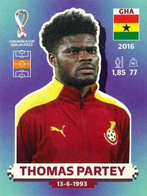#GHA14 Thomas Partey (Ghana) Panini Qatar 2022 World Cup Sticker Collection #GHA14 Thomas Partey (Ghana) Panini Qatar 2022 World Cup Sticker Collection