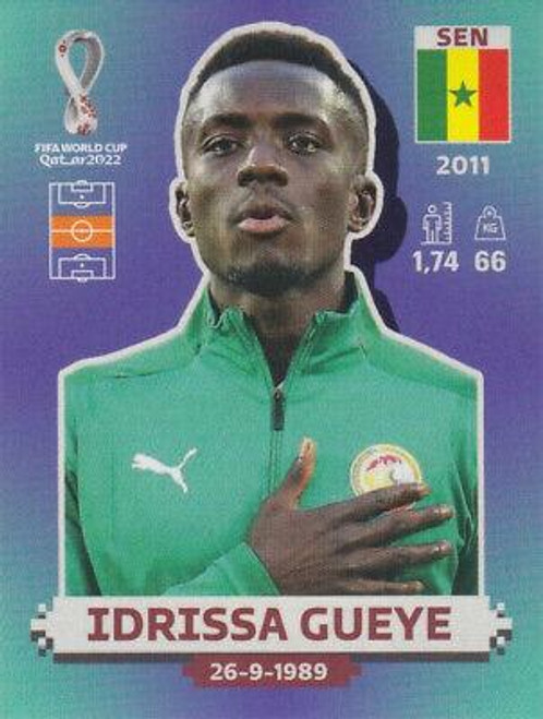 #SEN12 Idrissa Gueye (Senegal) Panini Qatar 2022 World Cup Sticker Collection #SEN12 Idrissa Gueye (Senegal) Panini Qatar 2022 World Cup Sticker Collection