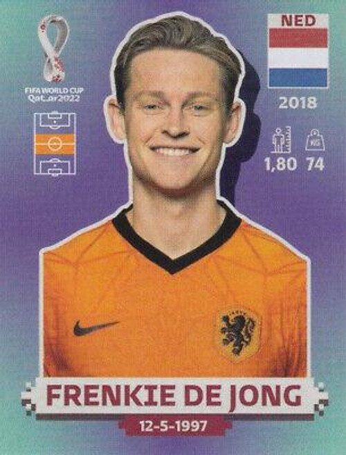 #NED11 Frenkie de Jong (Netherlands) Panini Qatar 2022 World Cup Sticker Collection #NED11 Frenkie de Jong (Netherlands) Panini Qatar 2022 World Cup Sticker Collection