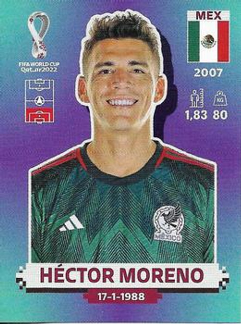 #MEX8 Héctor Moreno (Mexico) Panini Qatar 2022 World Cup Sticker Collection #MEX8 Héctor Moreno (Mexico) Panini Qatar 2022 World Cup Sticker Collection