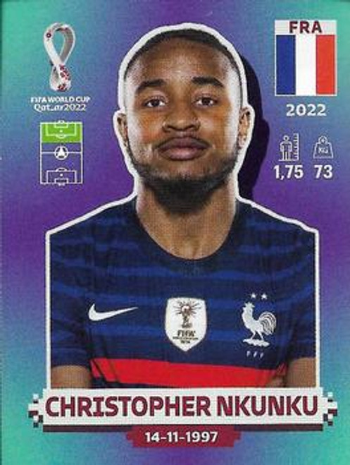 #FRA20 Christopher Nkunku (France) Panini Qatar 2022 World Cup Sticker Collection #FRA20 Christopher Nkunku (France) Panini Qatar 2022 World Cup Sticker Collection