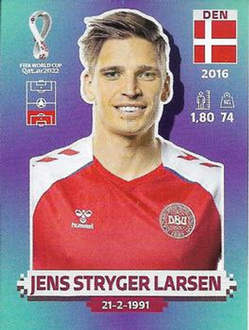 #DEN8 Jens Stryger Larsen (Denmark) Panini Qatar 2022 World Cup Sticker Collection