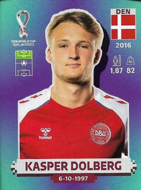#DEN17 Kasper Dolberg (Denmark) Panini Qatar 2022 World Cup Sticker Collection