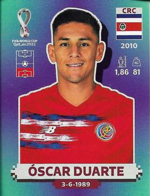 #CRC7 Óscar Duarte (Costa Rica) Panini Qatar 2022 World Cup Sticker Collection