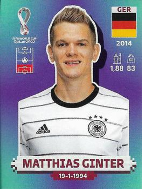 #GER5 Matthias Ginter (Germany) Panini Qatar 2022 World Cup Sticker Collection