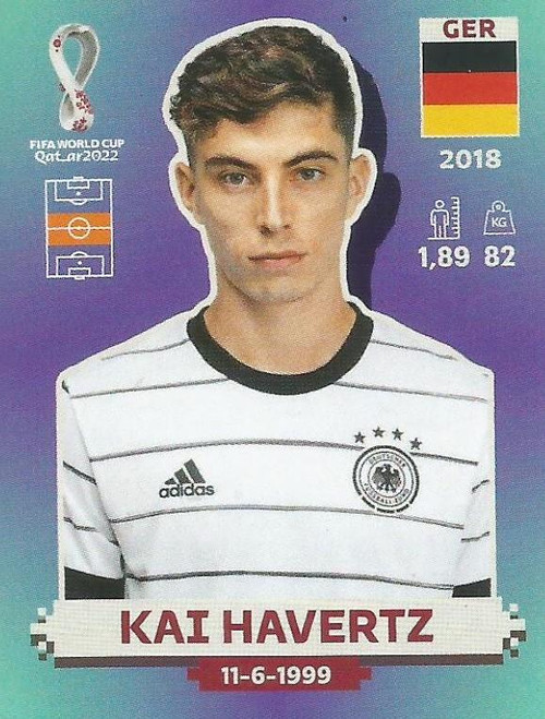 #GER13 Kai Havertz (Germany) Panini Qatar 2022 World Cup Sticker Collection #GER13 Kai Havertz (Germany) Panini Qatar 2022 World Cup Sticker Collection