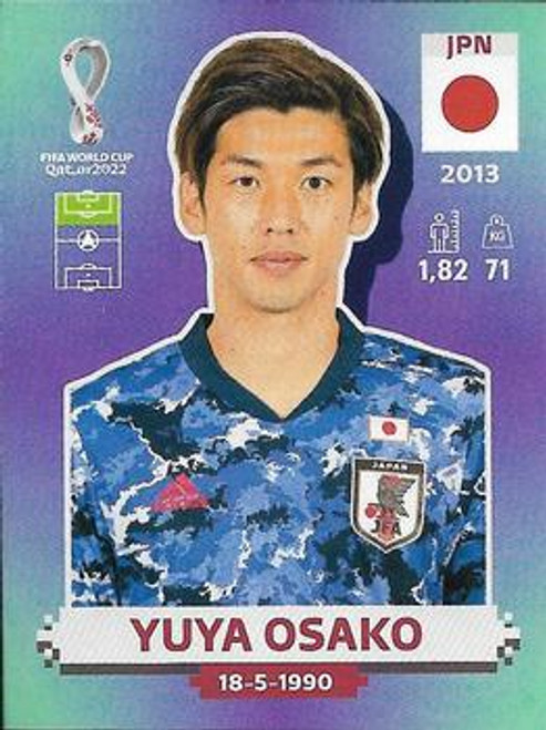 #JPN20 Yuya Osako (Japan) Panini Qatar 2022 World Cup Sticker Collection