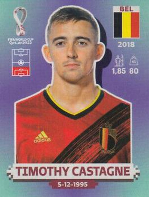 #BEL6 Timothy Castagne (Belgium) Panini Qatar 2022 World Cup Sticker Collection #BEL6 Timothy Castagne (Belgium) Panini Qatar 2022 World Cup Sticker Collection