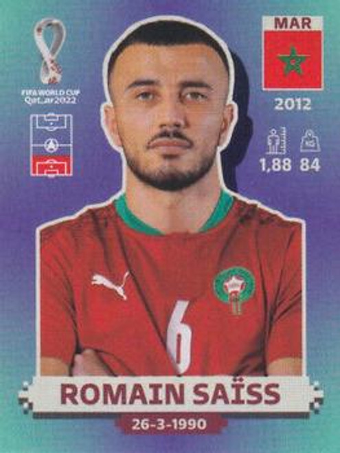#MAR9 Romain Saïss (Morocco) Panini Qatar 2022 World Cup Sticker Collection #MAR9 Romain Saïss (Morocco) Panini Qatar 2022 World Cup Sticker Collection