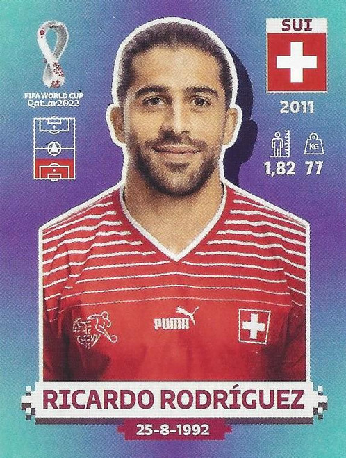 #SUI8 Ricardo Rodriguez (Switzerland) Panini Qatar 2022 World Cup Sticker Collection #SUI8 Ricardo Rodriguez (Switzerland) Panini Qatar 2022 World Cup Sticker Collection