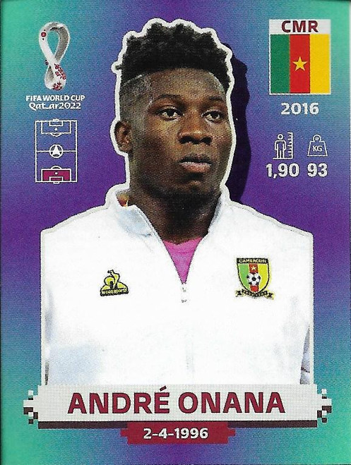 #CMR3 André Onana (Cameroon) Panini Qatar 2022 World Cup Sticker Collection #CMR3 André Onana (Cameroon) Panini Qatar 2022 World Cup Sticker Collection