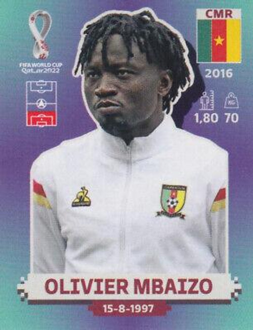 #CMR7 Olivier Mbaizo (Cameroon) Panini Qatar 2022 World Cup Sticker Collection
