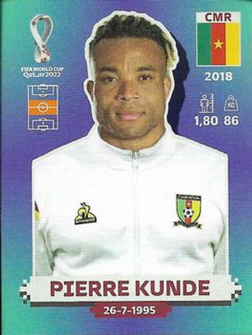 #CMR12 Pierre Kunde (Cameroon) Panini Qatar 2022 World Cup Sticker Collection