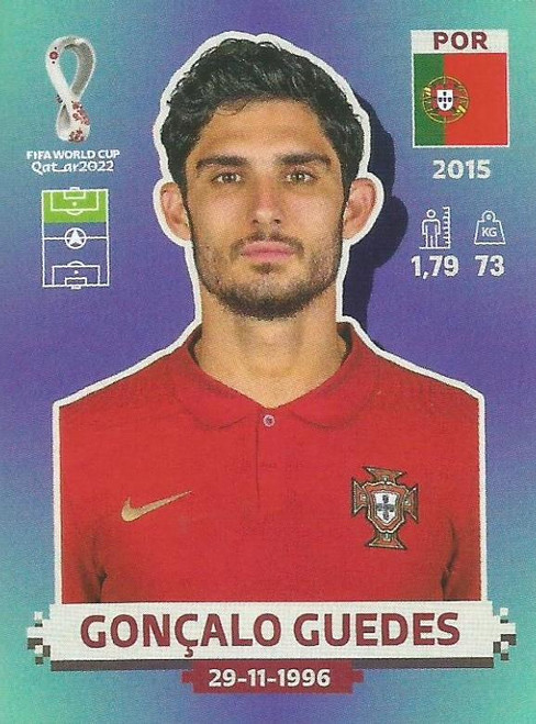 #POR20 Gonçalo Guedes (Portugal) Panini Qatar 2022 World Cup Sticker Collection #POR20 Gonçalo Guedes (Portugal) Panini Qatar 2022 World Cup Sticker Collection