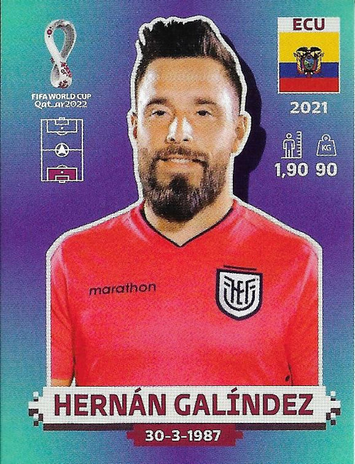 #ECU3 Hernan Galindez (Ecuador) Panini Qatar 2022 World Cup Sticker Collection #ECU3 Hernan Galindez (Ecuador) Panini Qatar 2022 World Cup Sticker Collection