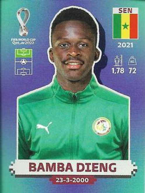 #SEN18 Bamba Dieng (Senegal) Panini Qatar 2022 World Cup Sticker Collection #SEN18 Bamba Dieng (Senegal) Panini Qatar 2022 World Cup Sticker Collection
