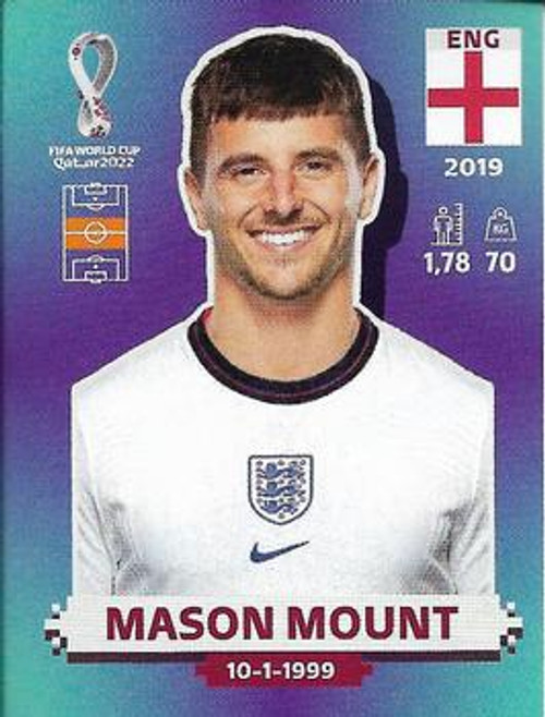 #ENG14 Mason Mount (England) Panini Qatar 2022 World Cup Sticker Collection #ENG14 Mason Mount (England) Panini Qatar 2022 World Cup Sticker Collection