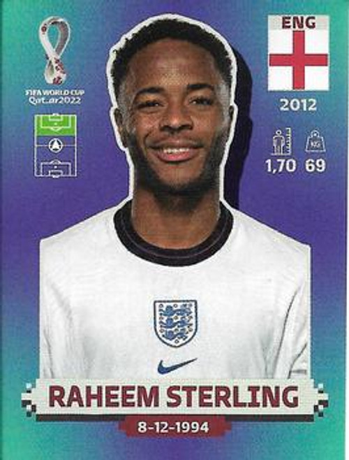 #ENG20 Raheem Sterling (England) Panini Qatar 2022 World Cup Sticker Collection #ENG20 Raheem Sterling (England) Panini Qatar 2022 World Cup Sticker Collection