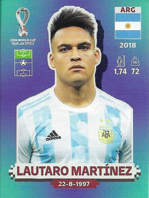 #ARG19 Lautaro Martinez (Argentina) Panini Qatar 2022 World Cup Sticker Collection #ARG19 Lautaro Martinez (Argentina) Panini Qatar 2022 World Cup Sticker Collection