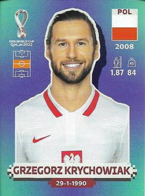 #POL13 Grzegorz Krychowiak (Poland) Panini Qatar 2022 World Cup Sticker Collection #POL13 Grzegorz Krychowiak (Poland) Panini Qatar 2022 World Cup Sticker Collection