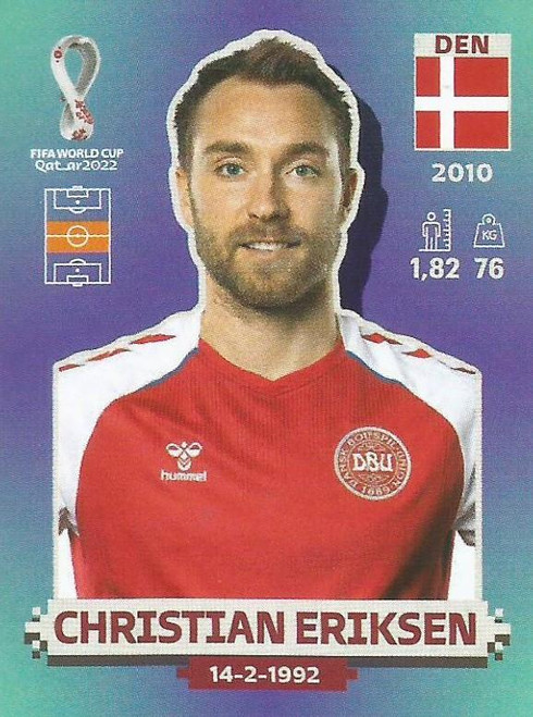 #DEN12 Christian Eriksen (Denmark) Panini Qatar 2022 World Cup Sticker Collection