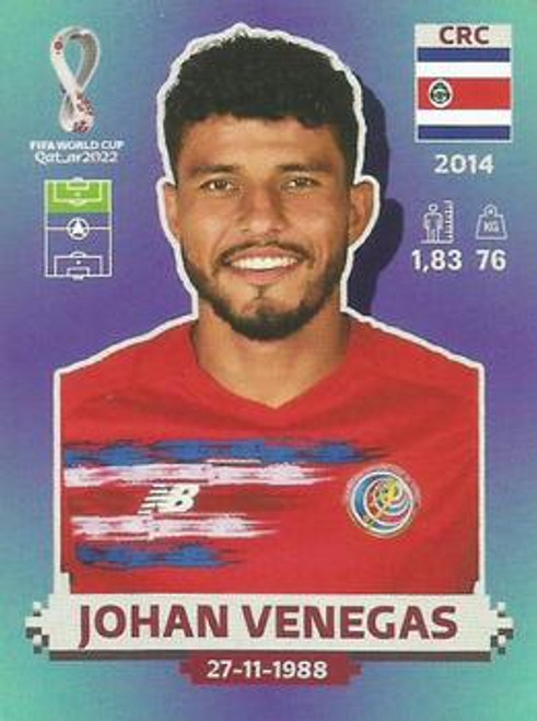 #CRC20 Johan Venegas (Costa Rica) Panini Qatar 2022 World Cup Sticker Collection
