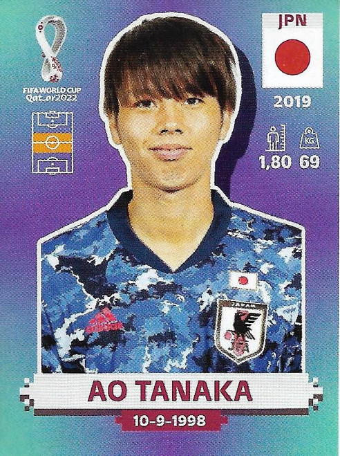 #JPN14 Ao Tanaka  (Japan) Panini Qatar 2022 World Cup Sticker Collection