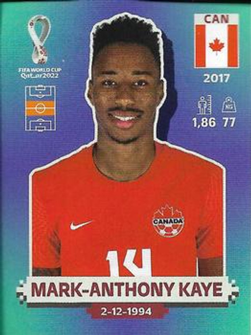 #CAN15 Mark-Anthony Kaye (Canada) Panini Qatar 2022 World Cup Sticker Collection #CAN15 Mark-Anthony Kaye (Canada) Panini Qatar 2022 World Cup Sticker Collection