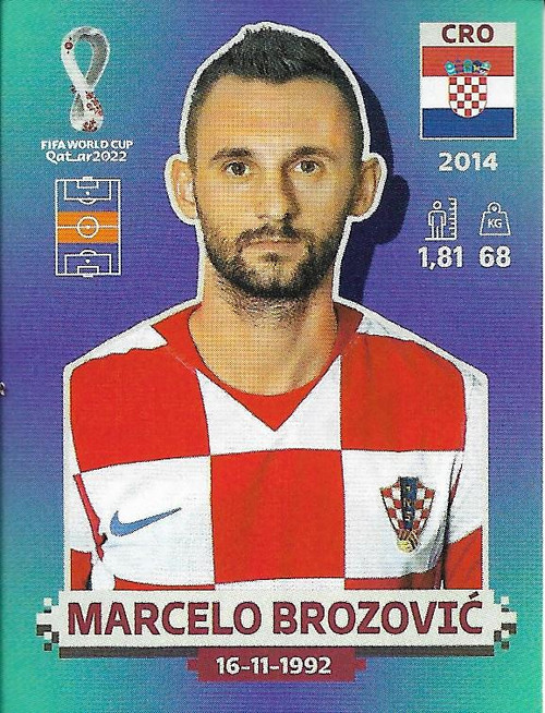 #CRO11 Marcelo Brozovic (Croatia) Panini Qatar 2022 World Cup Sticker Collection