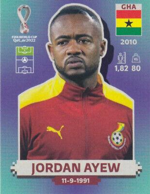 #GHA18 Jordan Ayew (Ghana) Panini Qatar 2022 World Cup Sticker Collection #GHA18 Jordan Ayew (Ghana) Panini Qatar 2022 World Cup Sticker Collection