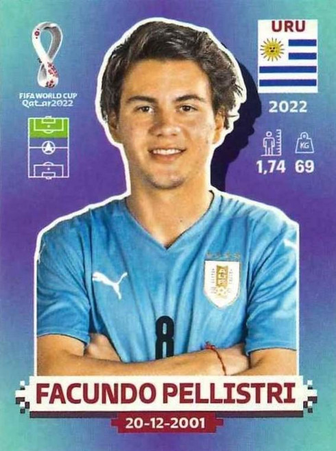 #URU19 Facundo Pellistri (Uruguay) Panini Qatar 2022 World Cup Sticker Collection