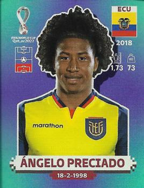 #ECU9 Angelo Preciado (Ecuador) Panini Qatar 2022 World Cup Sticker Collection #ECU9 Angelo Preciado (Ecuador) Panini Qatar 2022 World Cup Sticker Collection