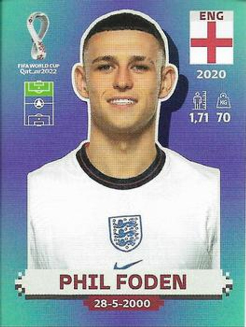 #ENG17 Phil Foden (England) Panini Qatar 2022 World Cup Sticker Collection #ENG17 Phil Foden (England) Panini Qatar 2022 World Cup Sticker Collection