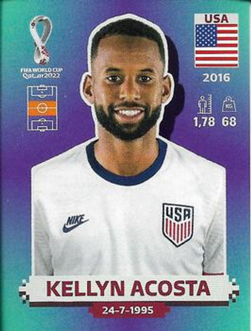 #USA12 Kelly Acosta (USA) Panini Qatar 2022 World Cup Sticker Collection #USA12 Kelly Acosta (USA) Panini Qatar 2022 World Cup Sticker Collection