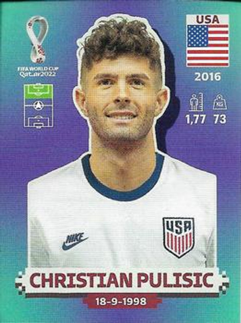 #USA18 Christian Pulisic (USA) Panini Qatar 2022 World Cup Sticker Collection #USA18 Christian Pulisic (USA) Panini Qatar 2022 World Cup Sticker Collection