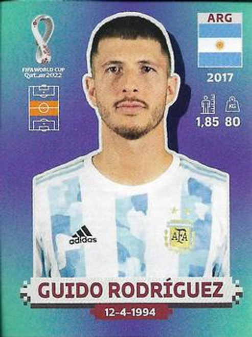 #ARG14 Guido Rodriguez (Argentina) Panini Qatar 2022 World Cup Sticker Collection #ARG14 Guido Rodriguez (Argentina) Panini Qatar 2022 World Cup Sticker Collection