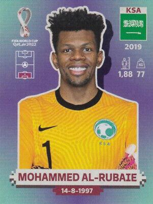 #KSA4 Mohammed Al-Rubaie (Saudi Arabia) Panini Qatar 2022 World Cup Sticker Collection #KSA4 Mohammed Al-Rubaie (Saudi Arabia) Panini Qatar 2022 World Cup Sticker Collection