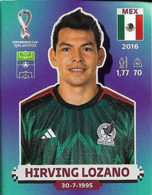 #MEX20 Hirving Lozano (Mexico) Panini Qatar 2022 World Cup Sticker Collection #MEX20 Hirving Lozano (Mexico) Panini Qatar 2022 World Cup Sticker Collection