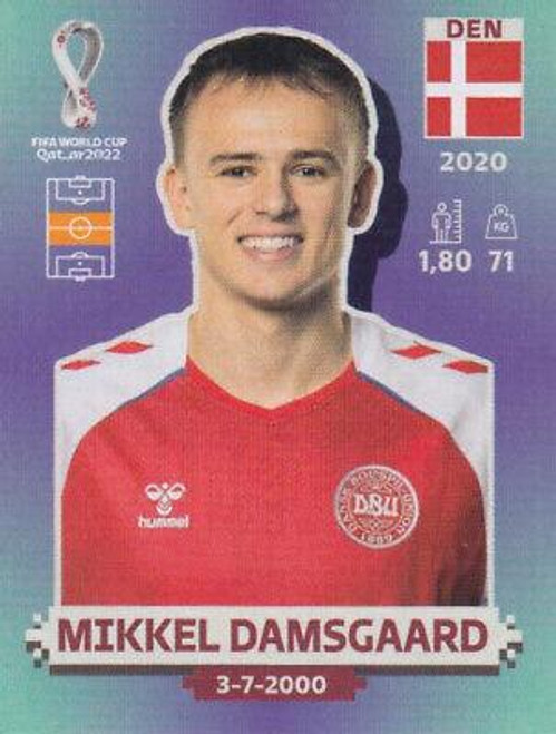 #DEN10 Mikkel Damsgaard (Denmark) Panini Qatar 2022 World Cup Sticker Collection