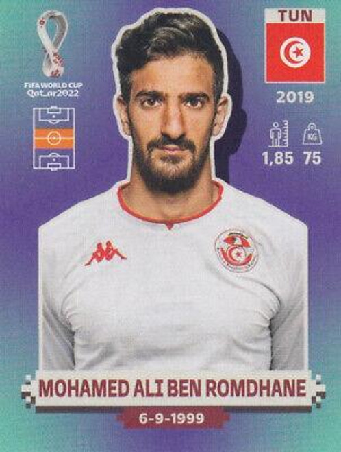 #TUN12 Mohamed Ali Ben Romdhane (Tunisia) Panini Qatar 2022 World Cup Sticker Collection