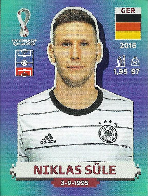 #GER10 Niklas Süle (Germany) Panini Qatar 2022 World Cup Sticker Collection #GER10 Niklas Süle (Germany) Panini Qatar 2022 World Cup Sticker Collection