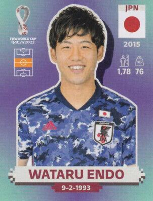 #JPN10 Wataru Endo (Japan) Panini Qatar 2022 World Cup Sticker Collection
